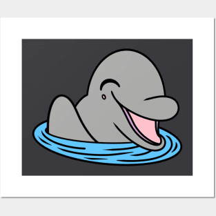 Cute happy dolphin greeting Posters and Art